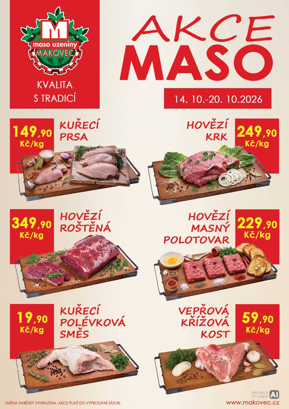 Leták MAKOVEC a.s. – maso uzeniny - Makovec 1.skupina od 14.10. do 20.10.2026 - strana 1 Leták MAKOVEC a.s. – maso uzeniny - Makovec 1.skupina od 14.10. do 20.10.2026 - strana 1