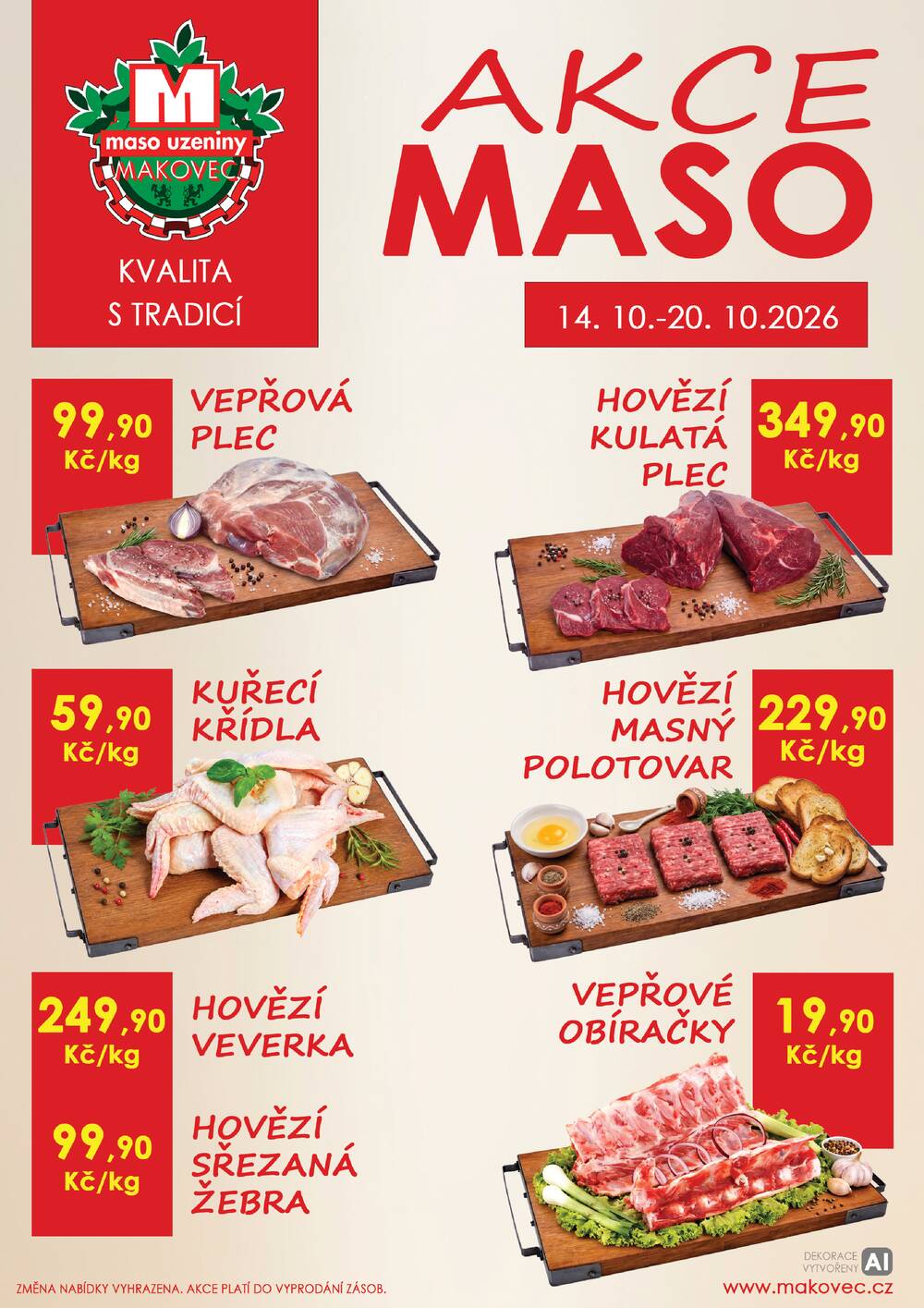 Leták MAKOVEC a.s. – maso uzeniny - Makovec 3.skupina od 14.10. do 20.10.2026 - strana 1