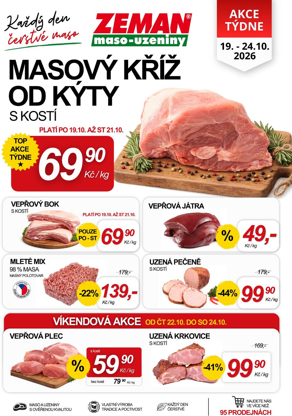 Leták ZEMAN maso-uzeniny - ZEMAN maso-uzeniny od 19.10. do 24.10.2026 - strana 1
