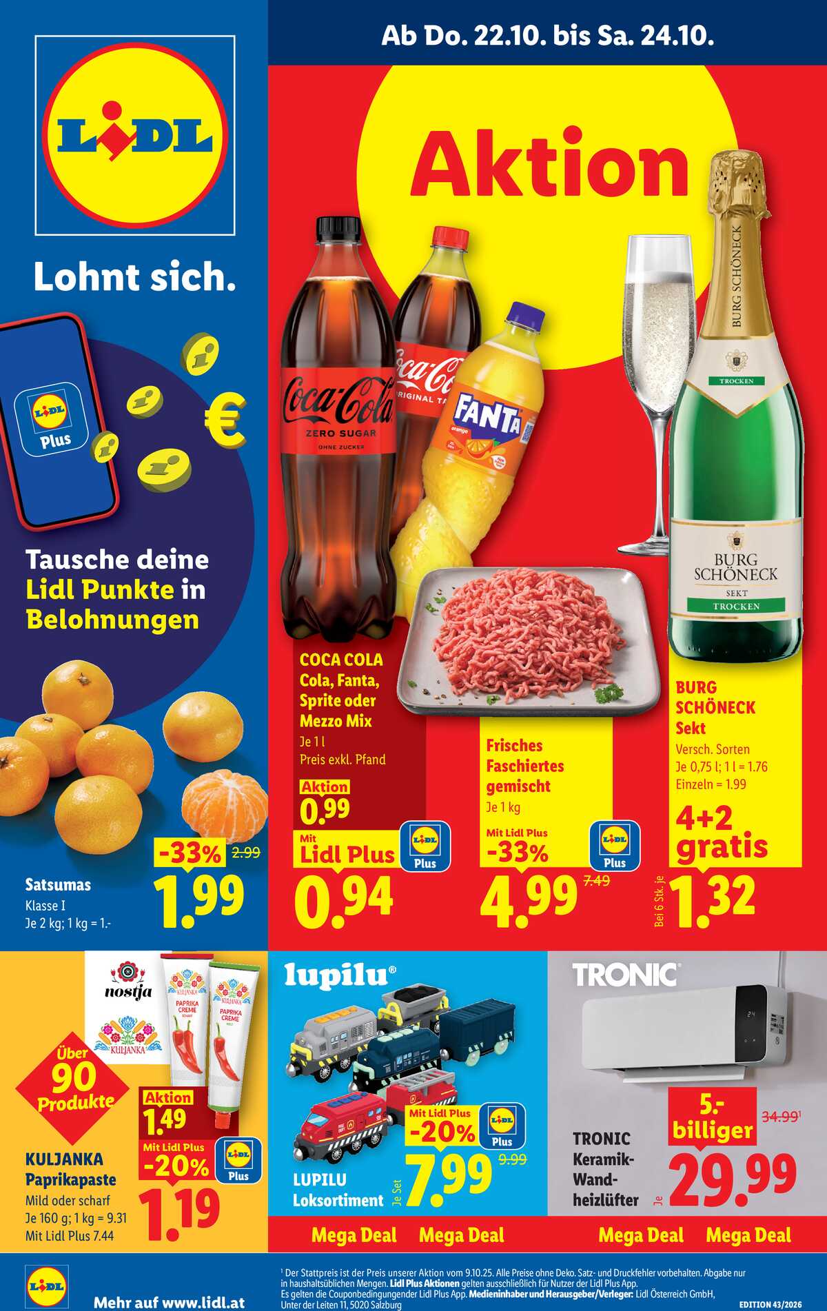 Leták Lidl Rakousko 22.10.-28.10.2026 strana 1