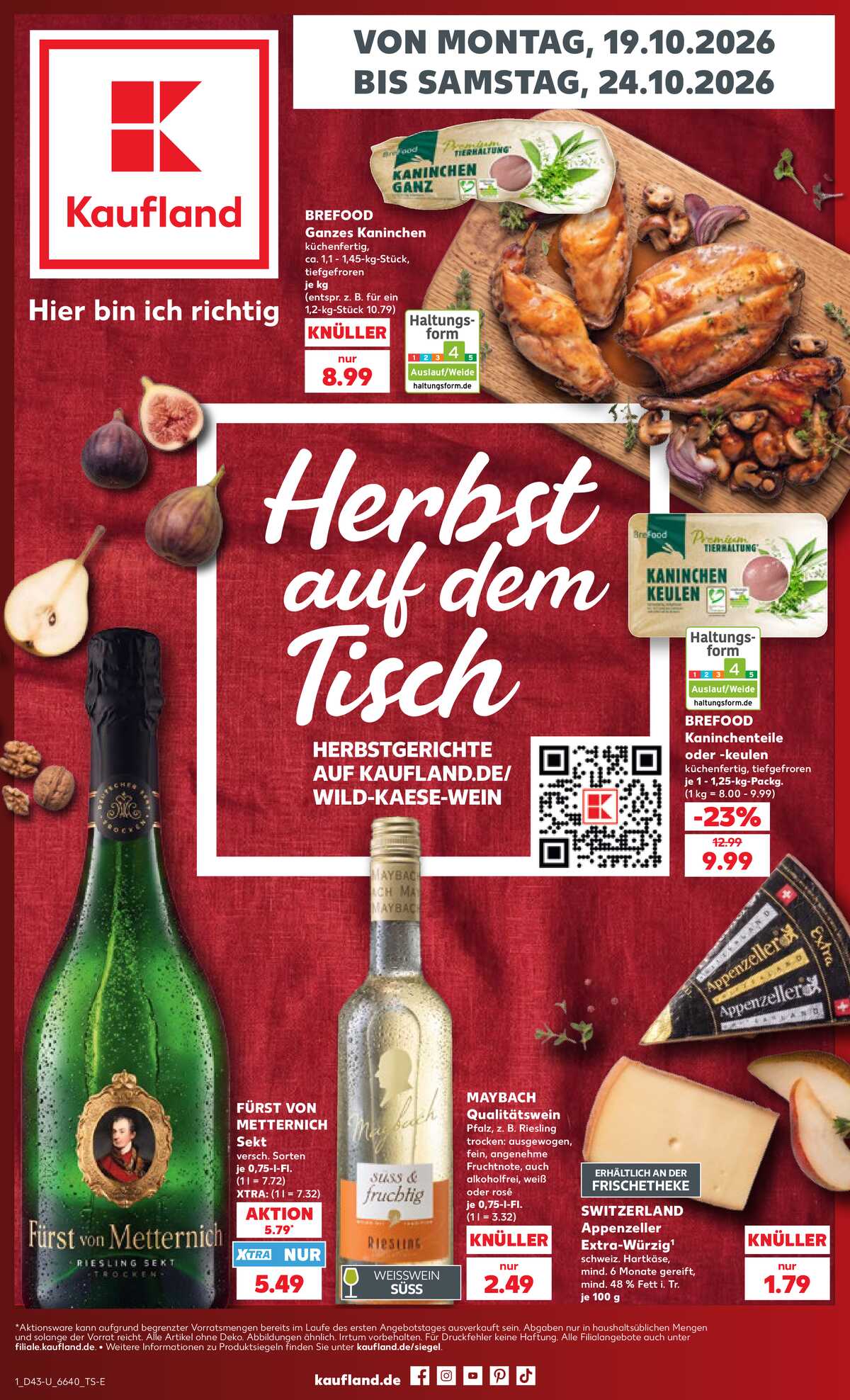 Leták Kaufland Německo 19.10.-24.10.2026 strana 1