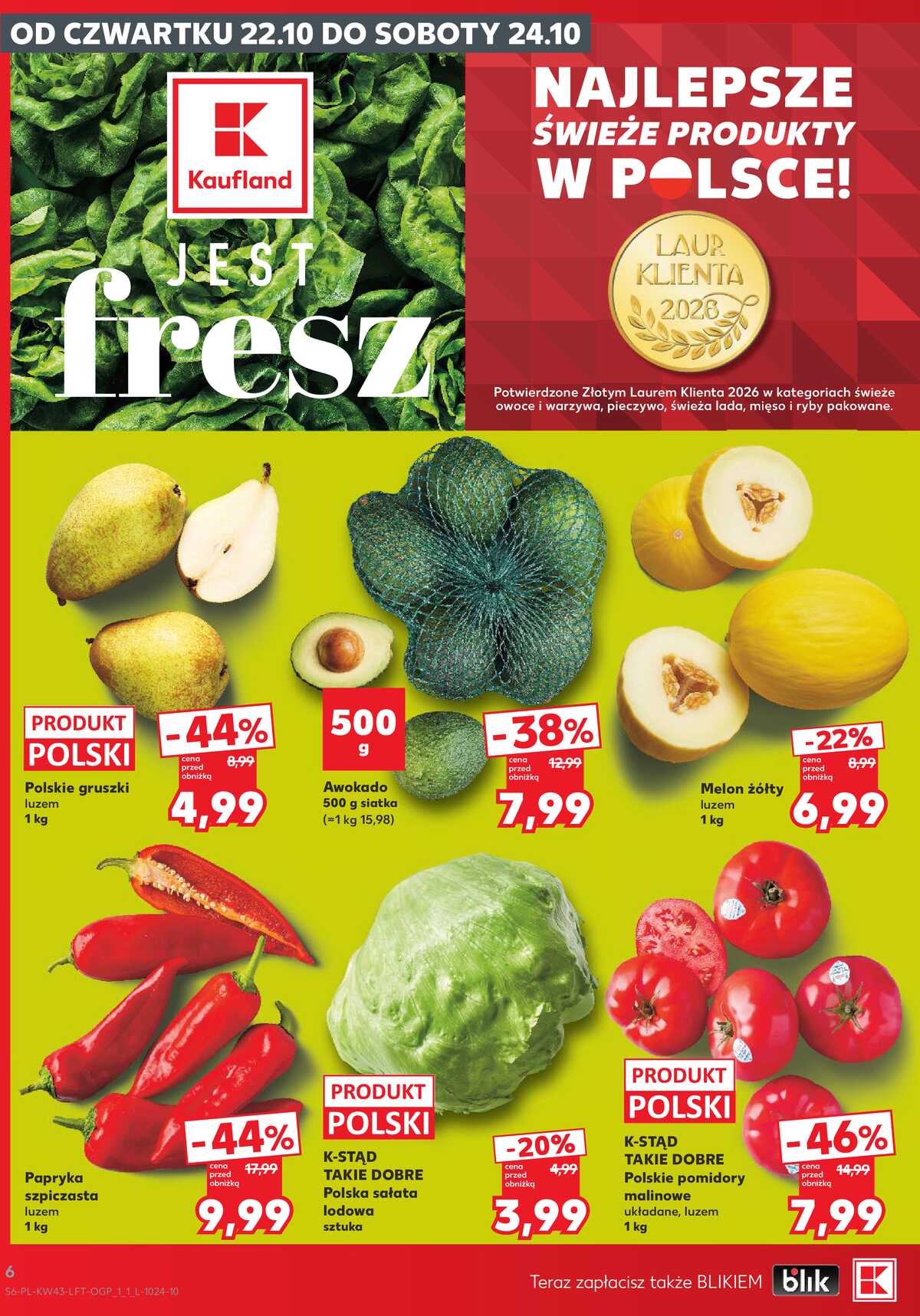 Leták Kaufland Polsko 22.10.-28.10.2026 - Týdenní zpravodaj strana 6
