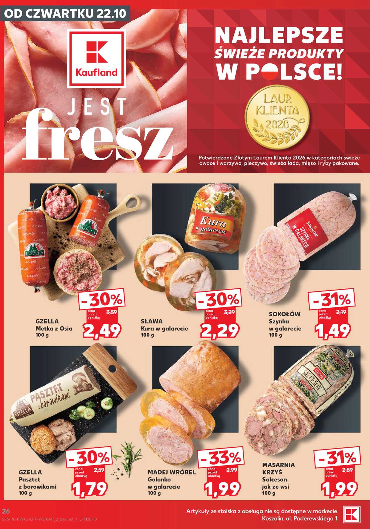 Leták Kaufland Polsko 22.10.-28.10.2026 - Týdenní zpravodaj strana 26