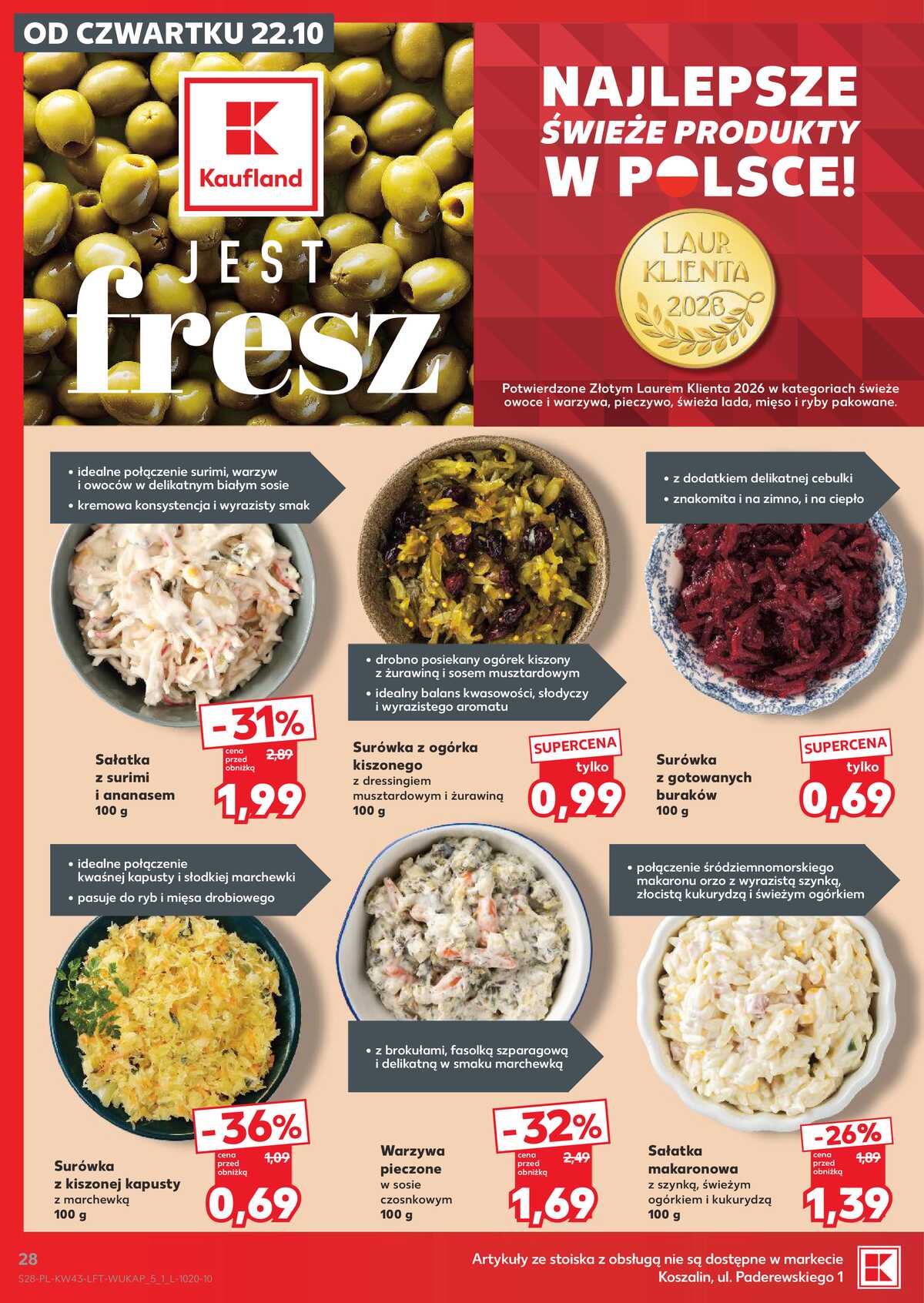 Leták Kaufland Polsko 22.10.-28.10.2026 - Týdenní zpravodaj strana 28