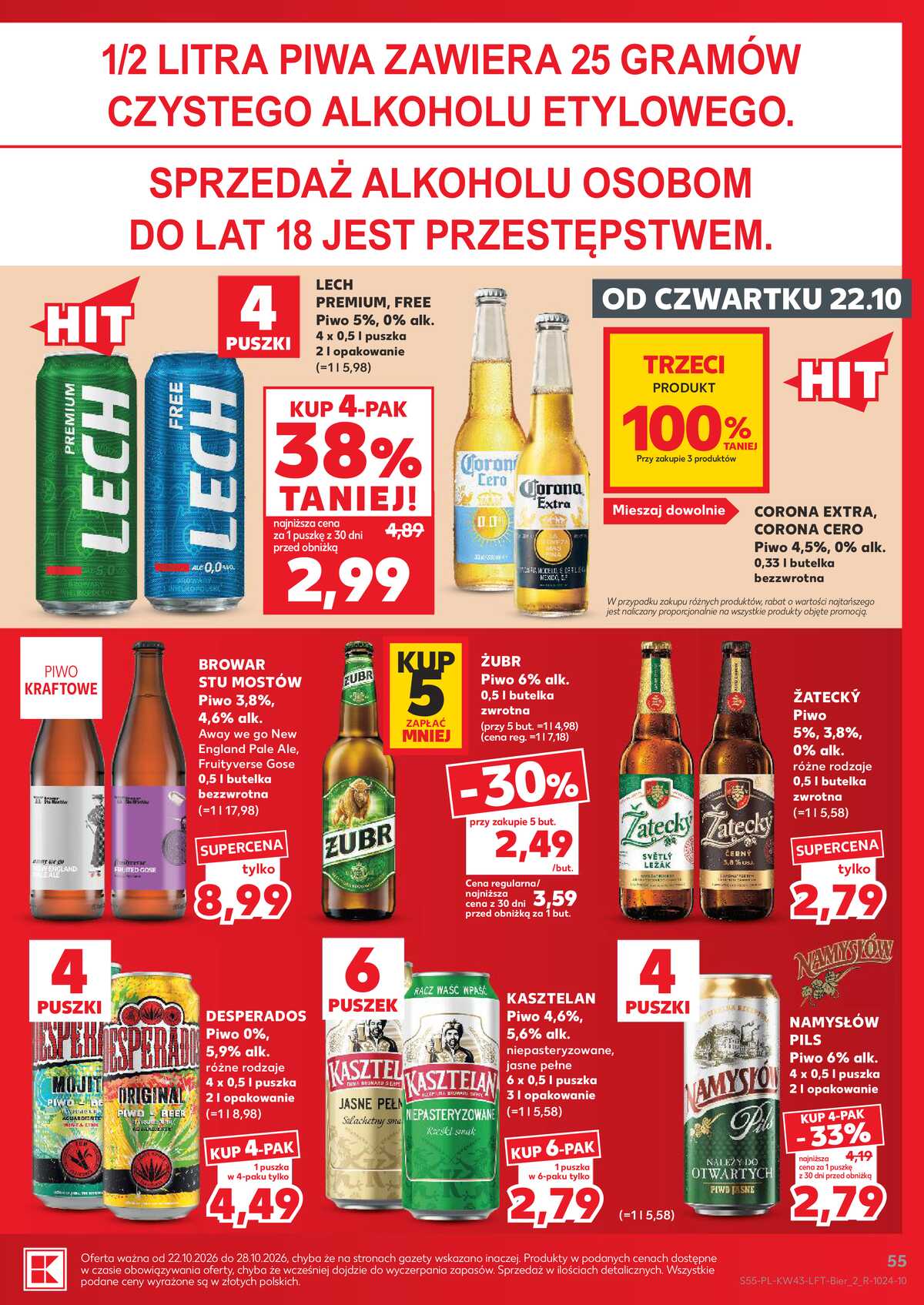 Leták Kaufland Polsko 22.10.-28.10.2026 - Týdenní zpravodaj strana 55