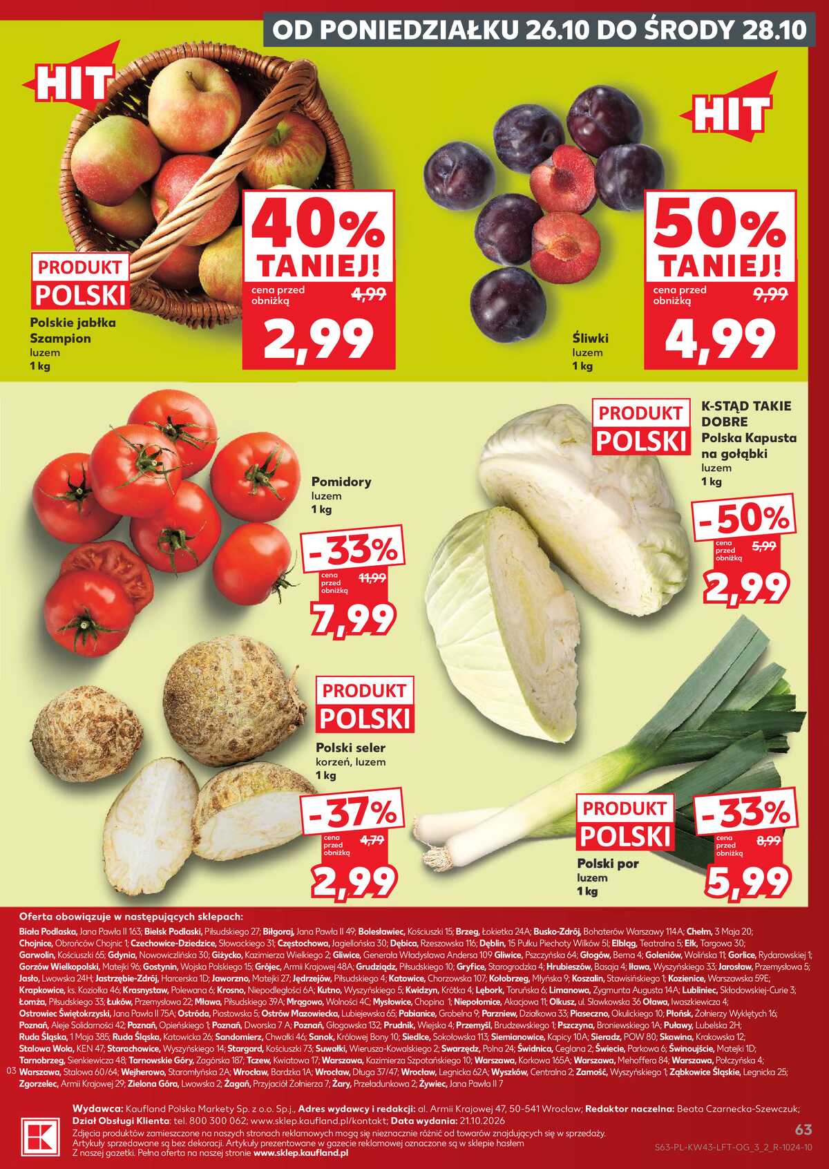 Leták Kaufland Polsko 22.10.-28.10.2026 - Týdenní zpravodaj strana 63