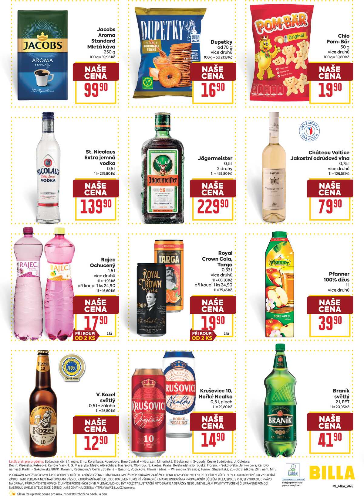 BILLA malý leták od 28.10. do 3.11.2026 strana 6