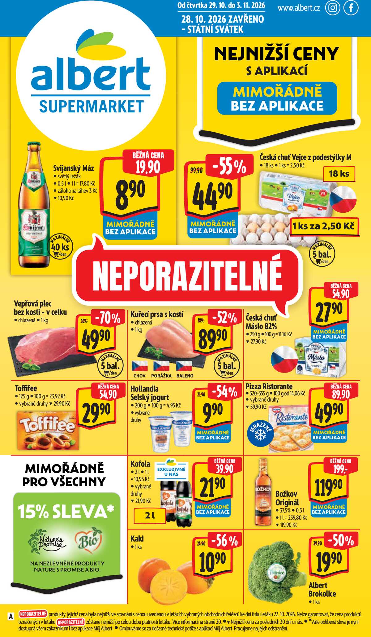 Albert Supermarket od 29.10. do 3.11.2026 strana 1