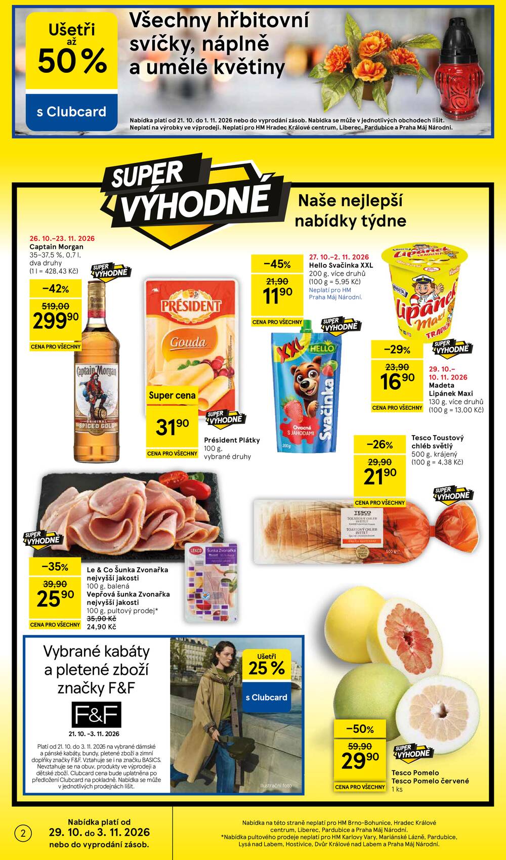 Tesco hypermarkety od 29.10. do 3.11.2026