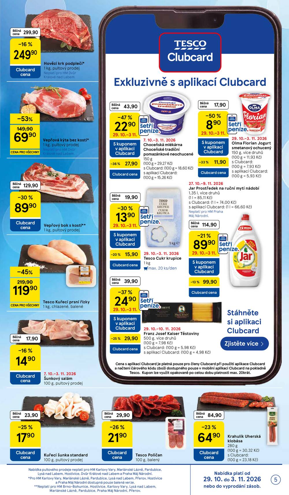 Tesco hypermarkety od 29.10. do 3.11.2026