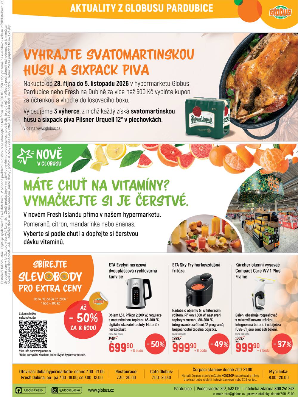 Akční leták Globus 27.10. - 3.11.2026 - Globus Pardubice