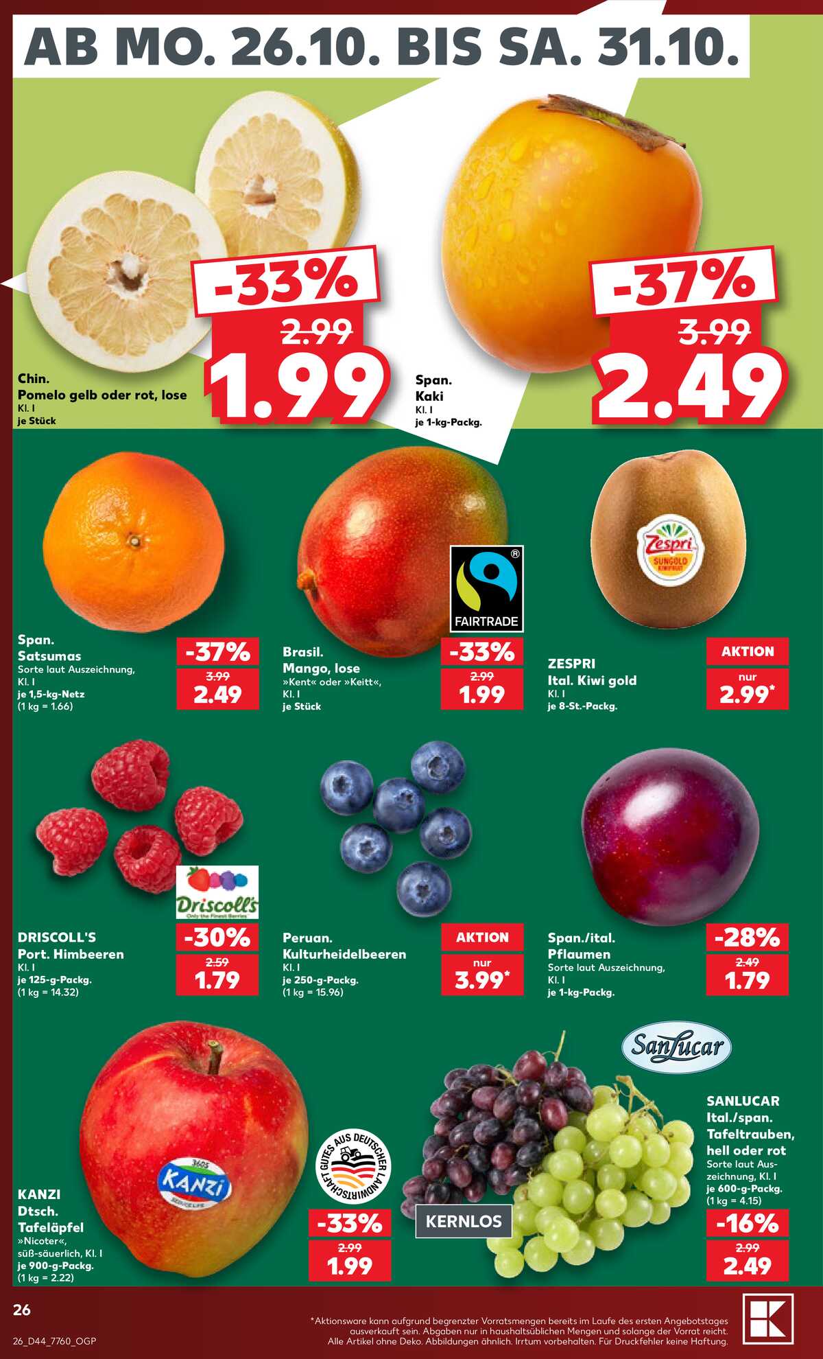 Leták Kaufland Německo 24.10.-24.10.2026 strana 26