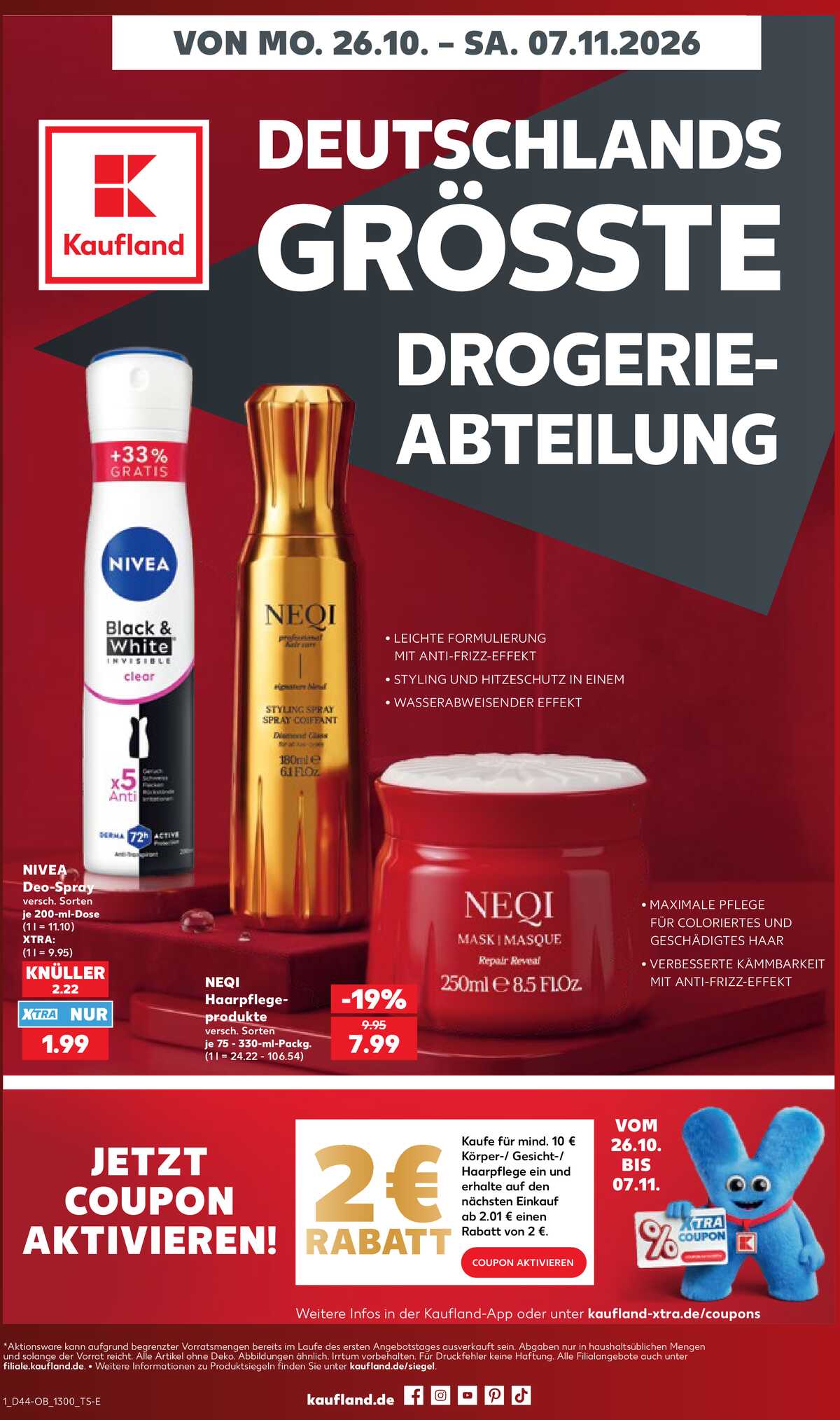 Leták Kaufland Německo 26.10.-7.11.2026 strana 1