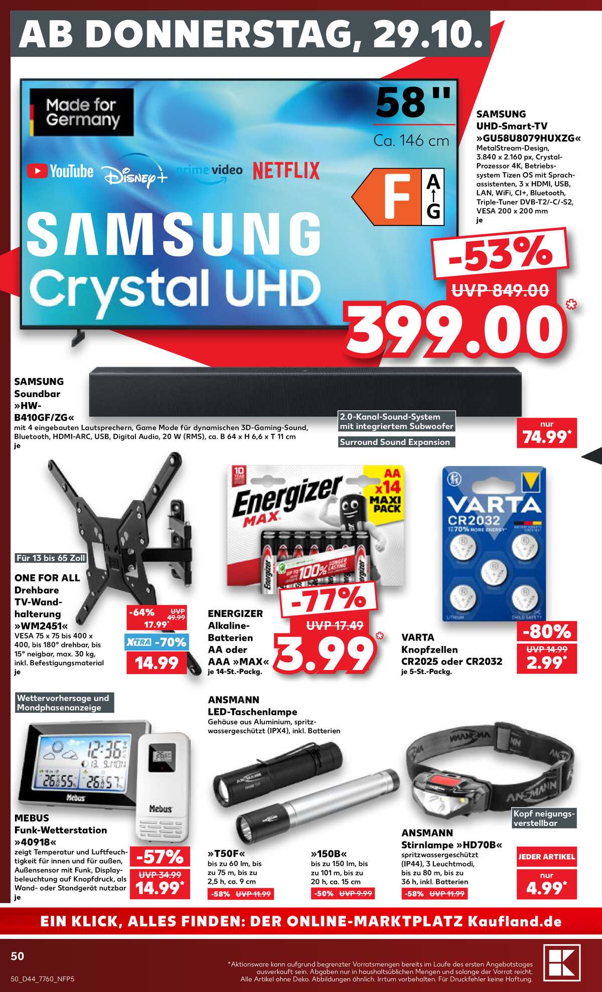 Leták Kaufland Německo 25.10.-31.10.2026 strana 50