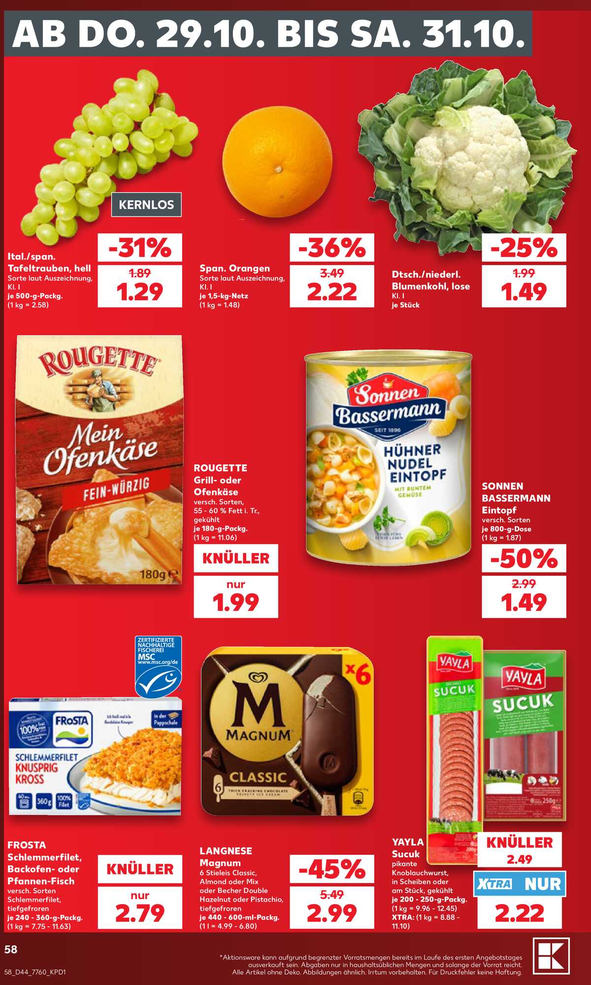 Leták Kaufland Německo 25.10.-31.10.2026 strana 58