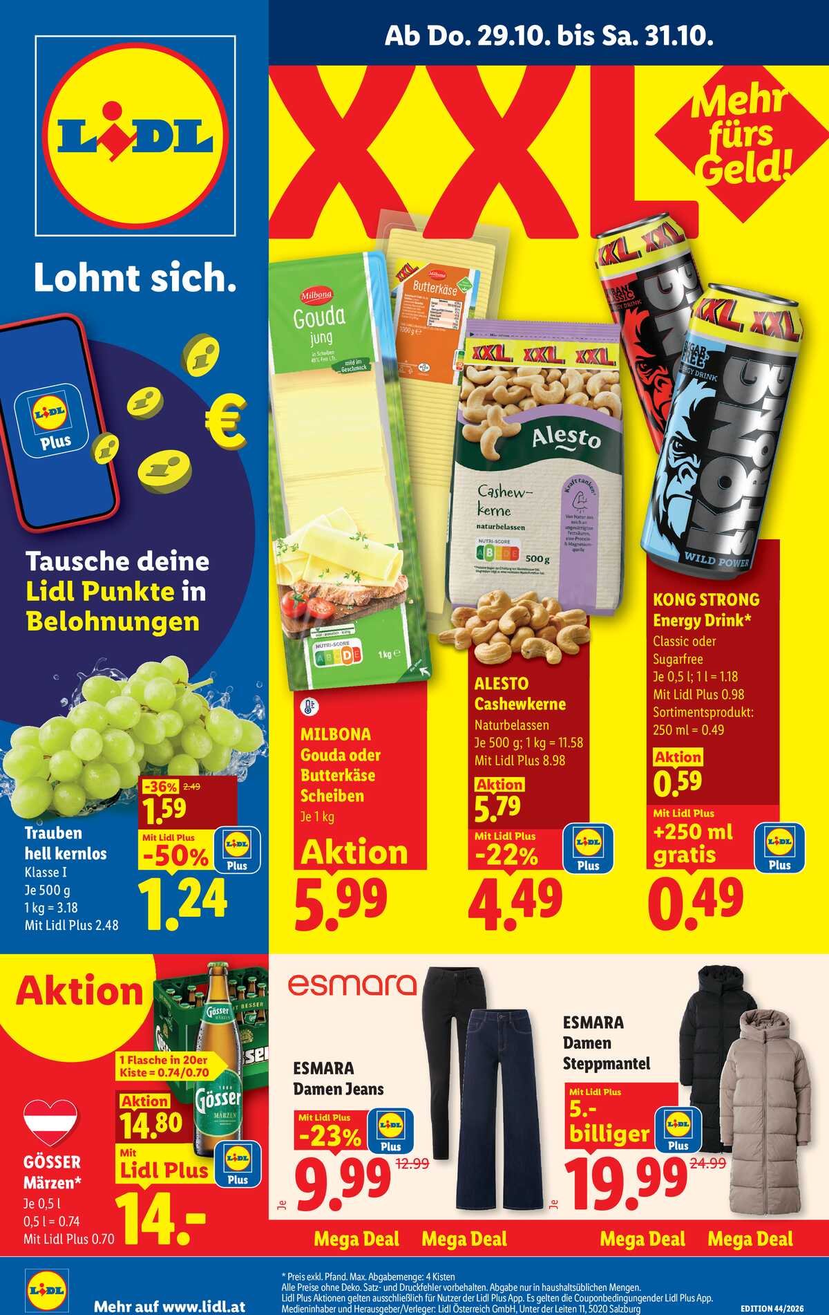 Leták Lidl Rakousko 29.10.-4.11.2026 strana 1