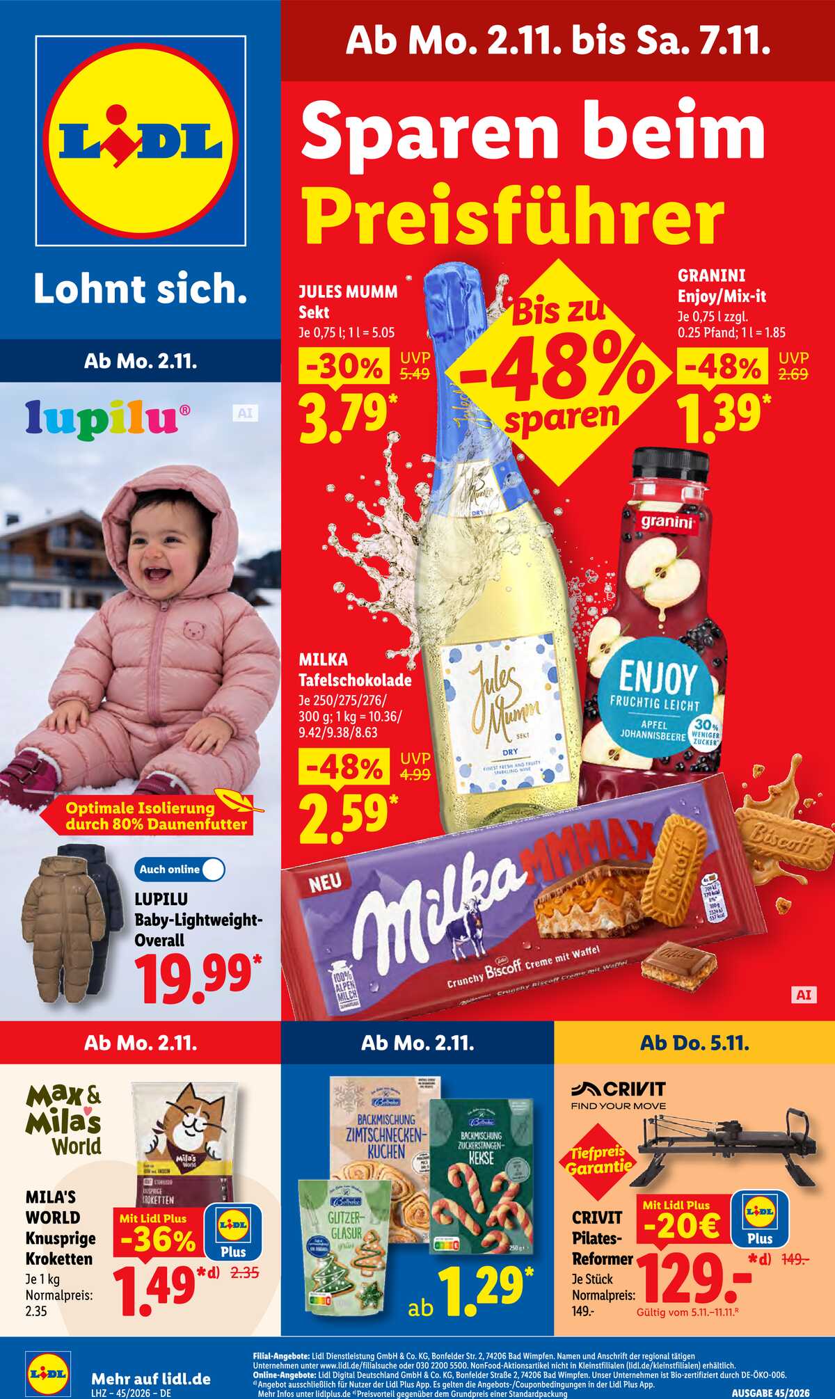 Leták Lidl Německo 2.11.-7.11.2026 strana 1