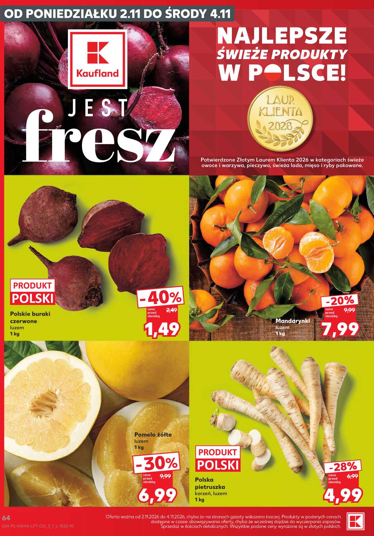 Leták Kaufland Polsko 29.10.-4.11.2026 - Týdenní zpravodaj strana 64