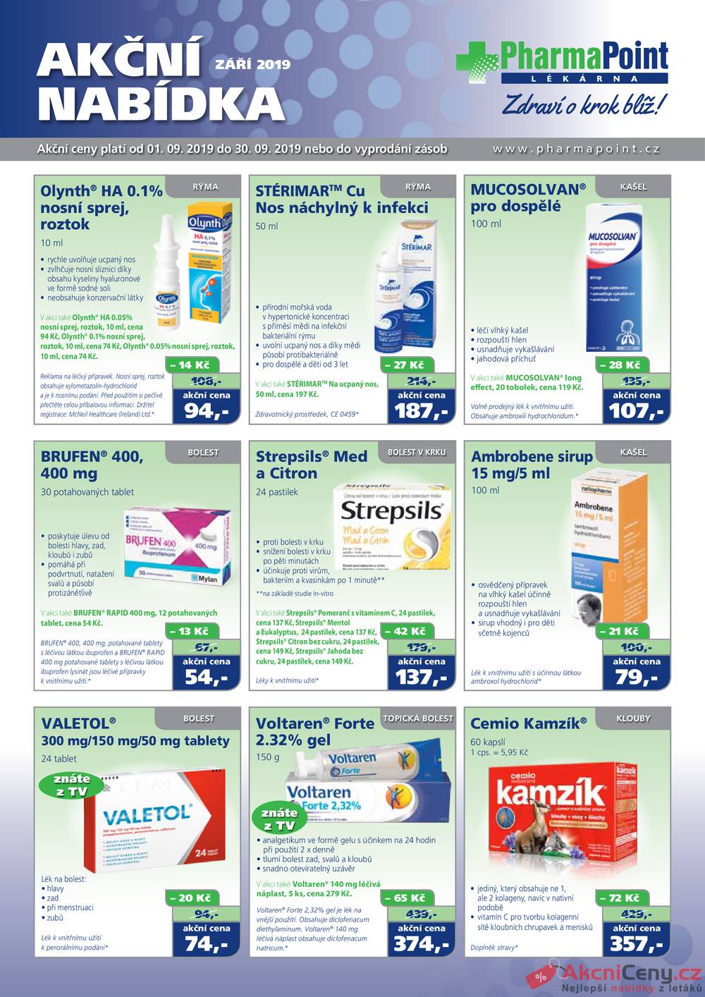 Leták PharmaPoint - Pharma Point typ A od 1.9. do 30.9.2019 - strana 1 Leták PharmaPoint - Pharma Point typ A od 1.9. do 30.9.2019 - strana 1