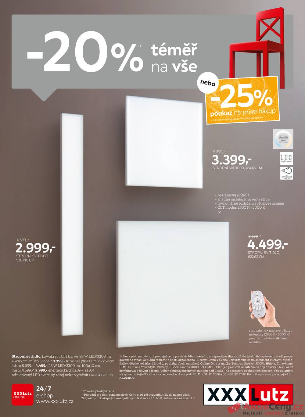 Leták XXXLutz - XXXLutz Svítidla od 25.11. do 8.12.2019 - strana 1 Leták XXXLutz - XXXLutz Svítidla od 25.11. do 8.12.2019 - strana 1