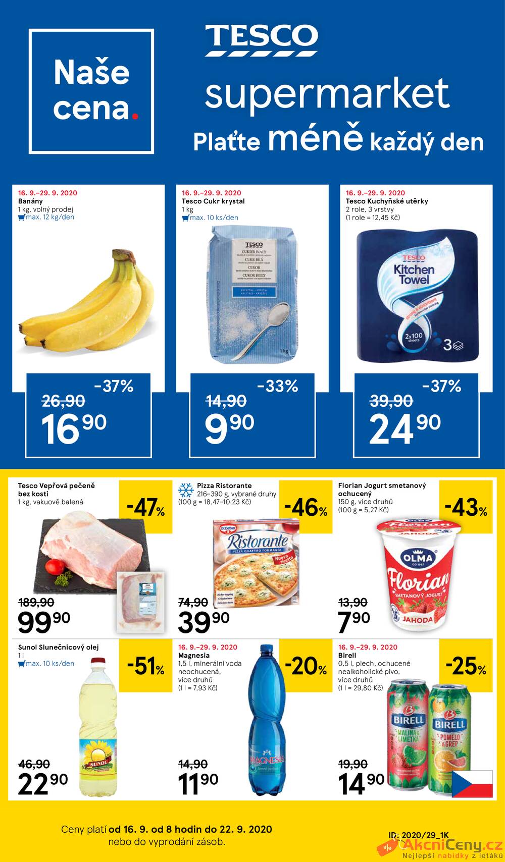 Leták Tesco - Tesco supermarkety od 16.9. do 22.9.2020 - strana 1 Leták Tesco - Tesco supermarkety od 16.9. do 22.9.2020 - strana 1