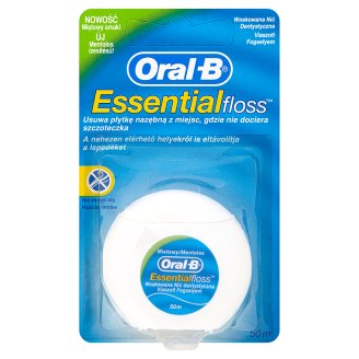 Oral-B Essential Floss Voskovaná dentální niť s mentolovou příchutí 