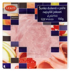 Le & Co Šunka dušená v páře nejvyšší jakosti 6 plátků 150g