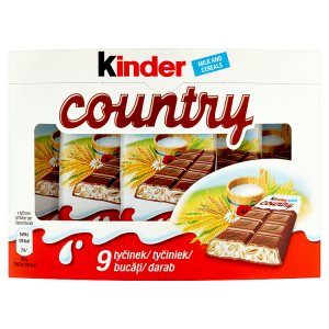 Kinder Country Mléčná čokoláda s mléčnou náplní a obilovinami 9 x 23,5g