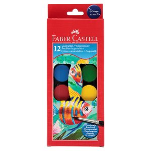 Faber-Castell Vodové barvy velké ø 30mm 12 barev