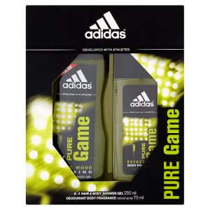 Adidas Pure Game - Sprchový gel na tělo a vlasy 250ml + deodorant natural sprej 250ml