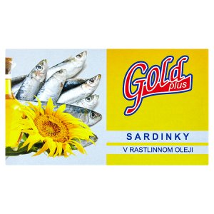 Gold Plus Sardinky ve slaném nálevu a rostlinném oleji 125g