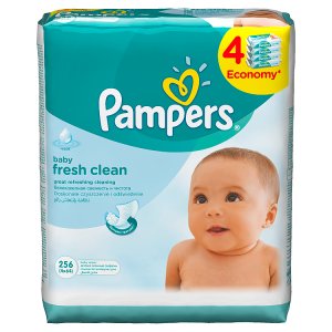 Pampers Vlhčené Ubrousky Baby Fresh Clean 4 x 64 ks