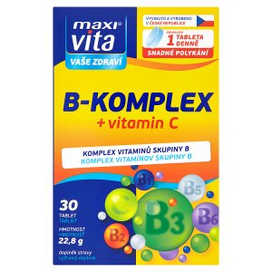 MaxiVita Vaše Zdraví B-komplex + vitamin C 30 tablet 22,8g