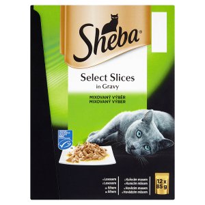 Sheba Select Slices in Gravy mixovaný výběr kompletní krmivo pro dospělé kočky 12 x 85g