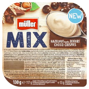 Müller Mix Choco Crispies jogurt s lískooříškovou příchutí 130g