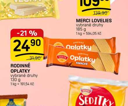 RODINNÉ OPLATKY vybrané druhy 130 g