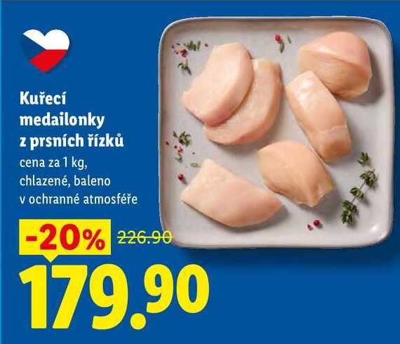 Kuřecí medailonky z prsních řízků, cena za 1 kg