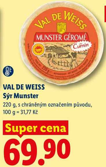 VAL DE WEISS Sýr Munster, 220 g  