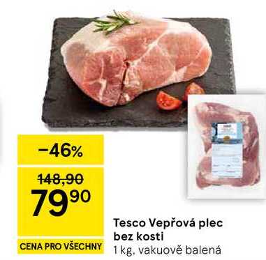 Tesco Vepřová plec bez kosti, 1 kg