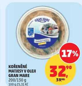 KOŘENĚNÉ MATJESY V OLEJI GRAN MARE, 200/130 g