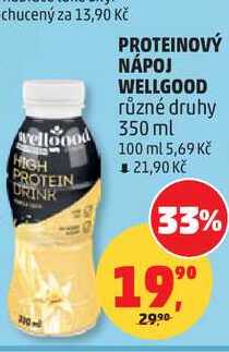 PROTEINOVÝ NÁPOJ WELLGOOD různé druhy, 350 ml