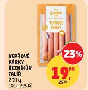 VEPŘOVÉ PÁRKY ŘEZNÍKŮV TALÍŘ, 200 g