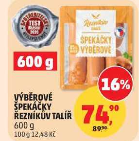 VÝBĚROVÉ ŠPEKÁČKY ŘEZNÍKŮV TALÍŘ, 600 g