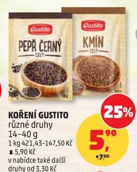 KOŘENÍ GUSTITO různé druhy, 14-40 g