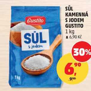 SŮL KAMENNÁ S JODEM GUSTITO, 1 kg