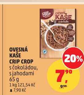 OVESNÁ KAŠE CRIP CROP s čokoládou, 65 g