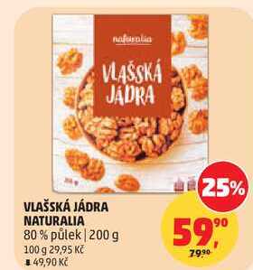 VLAŠSKÁ JÁDRA NATURALIA 80% půlek, 200 g
