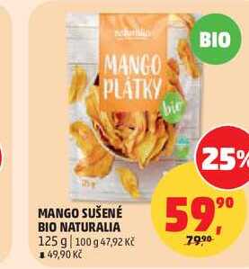 MANGO SUŠENÉ BIO NATURALIA, 125 g