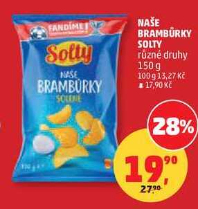 NAŠE BRAMBŮRKY SOLTY různé druhy, 150 g 