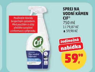 SPREJ NA VODNÍ KÁMEN CIF, 750 ml